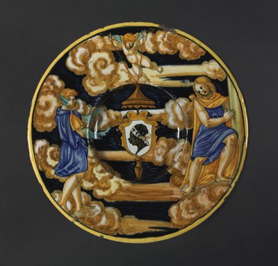 带有普奇家族徽章的盘子，1532年。 作者 弗朗切斯科·桑托·阿维利