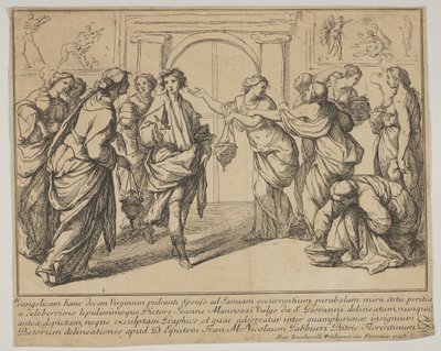 明智和愚蠢的处女，1728年。 作者 弗朗切斯科·祖卡雷利（Francesco Zuccarelli）