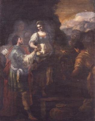 利百加和以利策在井边 作者 Francesco de (attr. To) Mura