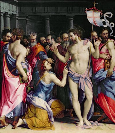 圣托马斯的Incredulity，c.1547 作者 Francesco de Rossi Salviati Cecchino