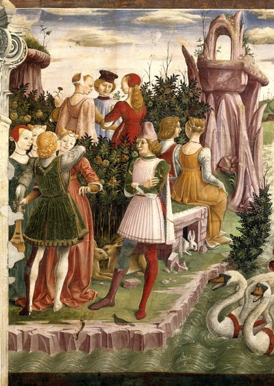 四月的寓言：维纳斯的胜利，1468-1470。 作者 弗朗切斯科德尔科萨