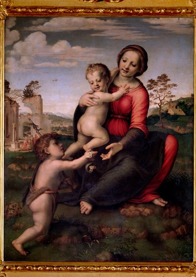 处女与孩子和圣约翰浸信会（绘画 作者 Francesco di Cristofano Franciabigio