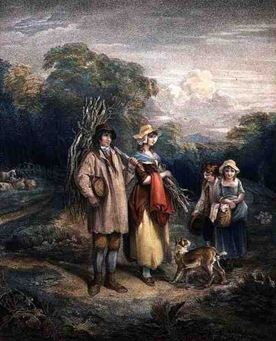 樵夫归来》，由John Whessell（约1760-1823）雕刻，由T. Simpson和Darling & Thompson出版。 作者 弗朗西斯（仿照）惠特利
