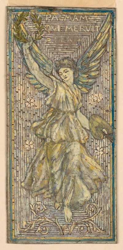为纪念一位画家而设计的马赛克或彩色玻璃窗（"Palmam Qui Meruit Ferat") 作者 弗朗西斯·奥古斯都·拉斯罗普