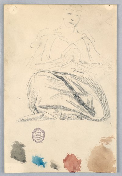 坐像帷幔草图 作者 弗朗西斯·奥古斯都·拉斯罗普