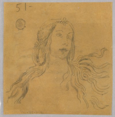 女性头部素描 作者 弗朗西斯·奥古斯都·拉斯罗普