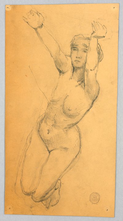 女性裸体素描 作者 Francis Augustus Lathrop