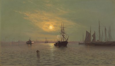 霍博肯在1872年午夜 作者 弗朗西斯·奥古斯都·席尔瓦