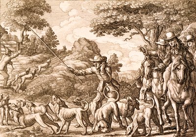 野兔狩猎，由Wenceslaus Hollar雕刻，1671年 作者 弗朗西斯·巴洛