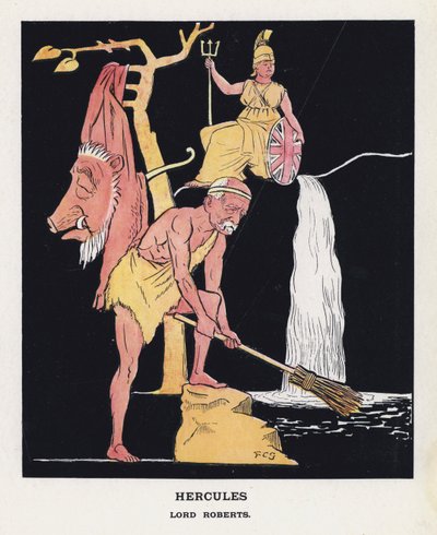 赫拉克勒斯，罗伯茨勋爵（彩色石版画） 作者 弗朗西斯·卡鲁瑟斯·古尔德