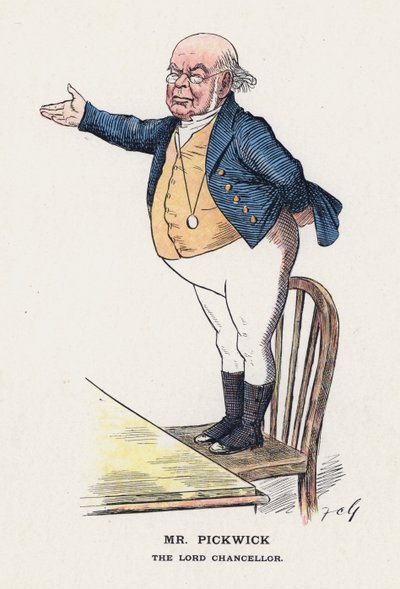 匹克威克先生，大法官（彩色石版画） 作者 弗朗西斯·卡鲁瑟斯·古尔德