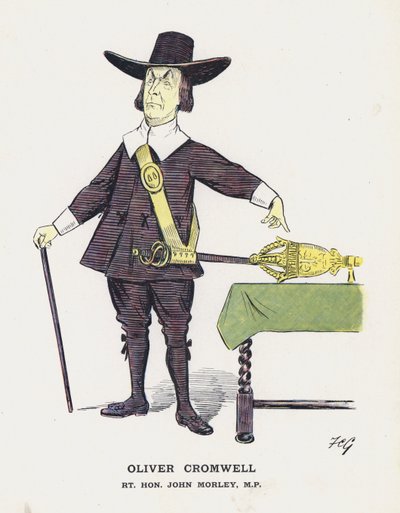 Oliver Cromwell，Rt Hon John Morley（彩色石版画） 作者 弗朗西斯·卡鲁瑟斯·古尔德