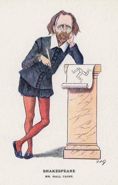 莎士比亚，霍尔-凯恩先生(彩色平版印刷) 作者 弗朗西斯·卡鲁瑟斯·古尔德