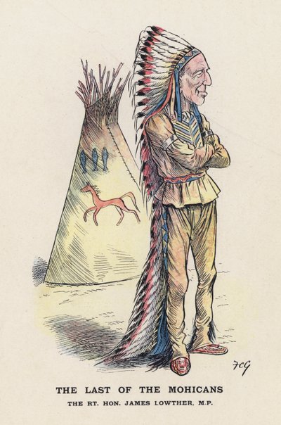 The Last of the Mohicans, The Rt Hon James Lowther (colour litho) 作者 弗朗西斯·卡鲁瑟斯·古尔德