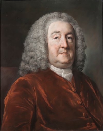 爱德华·赫尔斯爵士的肖像，第一个男爵，1757年（纸上粉彩） 作者 Francis Cotes