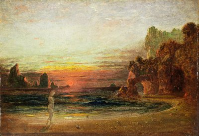 研究“ Calypso的石窟”，约1843年（面板上的油） 作者 弗朗西斯·丹比