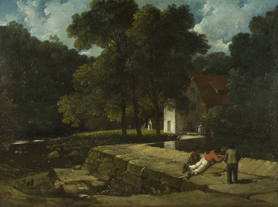 The Snuff Mill, Stapleton, c.1822（船上有油） 作者 弗朗西斯·丹比