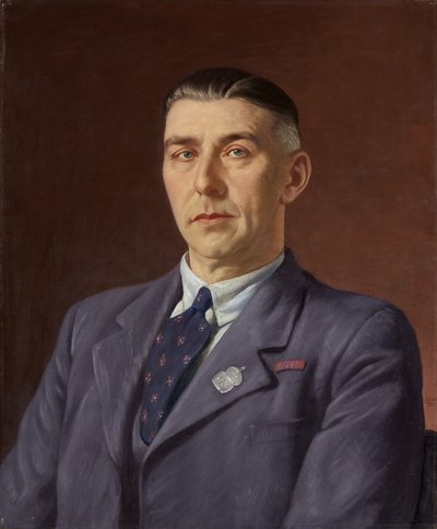 珀西瓦尔-亨利-马丁肖像，布里斯托尔邮局，约 1941-45 年（布面油画） 作者 弗朗西斯·多德