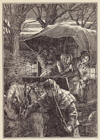 查尔斯-狄更斯为《炉灶上的蟋蟀》绘制的插图（彩色石版画） 作者 弗朗西斯·唐金·贝德福德
