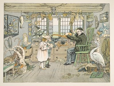 塞鸟人》，选自《4 and 20 Toilers》，1900 年出版（彩色石印）。1900 年（彩色印刷版） 作者 弗朗西斯·唐金·贝德福德
