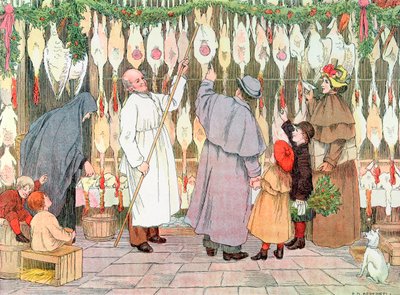 The Poulterer, 1899.摘自《商店之书》，1899年 作者 弗朗西斯·唐金·贝德福德