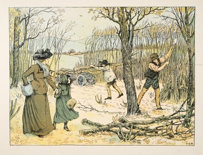 樵夫》，选自《Four and Twenty Toilers》，1900 年出版（彩色石印）。1900 年（彩色印刷版） 作者 弗朗西斯·唐金·贝德福德