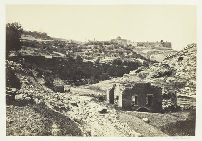 从恩罗格尔墙看耶路撒冷，1857年。 作者 弗朗西斯·弗里斯
