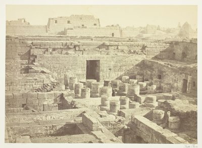 Medinet-Haboo的新挖掘工作，1860年，1862年印刷。 作者 弗朗西斯·弗里斯