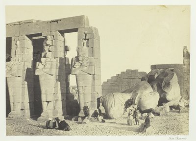 奥西里德柱子和大堕落巨石，在底比斯的Memnonium，1857年。 作者 弗朗西斯·弗里斯