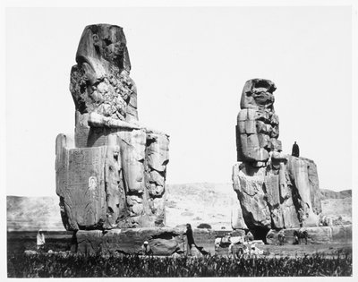 梅姆农神像，埃及底比斯，1860年 作者 Francis Frith