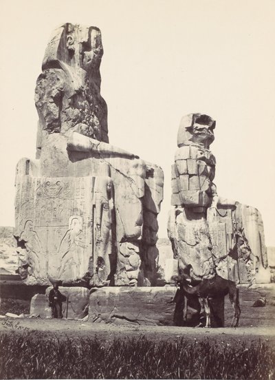 梅姆农的雕像。底比斯平原，1857年。 作者 弗朗西斯·弗里斯
