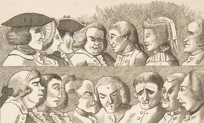 图版四，摘自《绘制漫画的规则》，1788年2月26日。 作者 弗朗西斯·格罗斯
