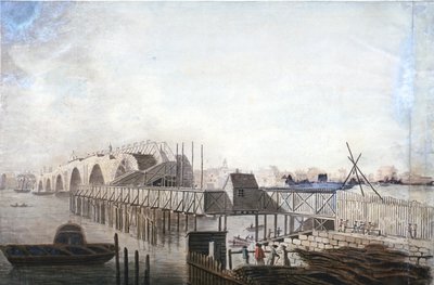 伦敦布莱克弗里尔斯的临时桥景，1762年 作者 弗朗西斯·格罗斯