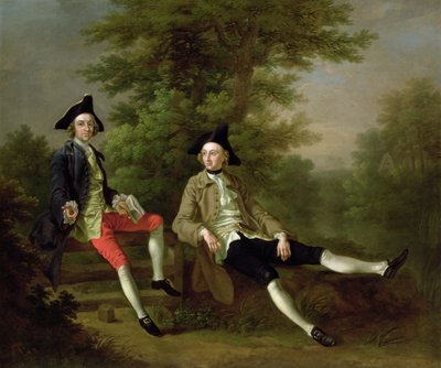 David Garrick（1717-79）（左）和Felbrigg的William Windham（1717-61）（右）c.1745的肖像 作者 Francis Hayman