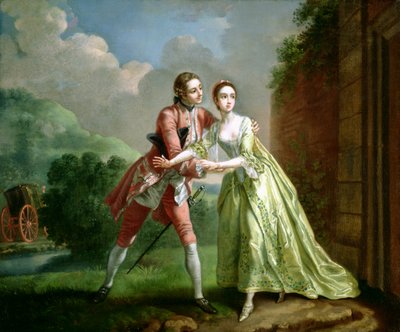 Robert Lovelace准备绑架Clarissa Harlowe，来自Samuel Richardson的“Clarissa”（1689-1761） 作者 弗朗西斯·海曼