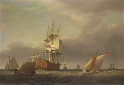 与战争和小工艺的海景 作者 弗朗西斯·霍尔曼
