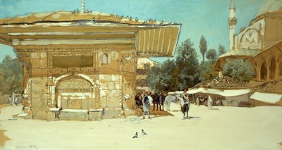 美丽的喷泉，斯库塔里（纸上水粉画） 作者 弗朗西斯·霍普金森·史密斯