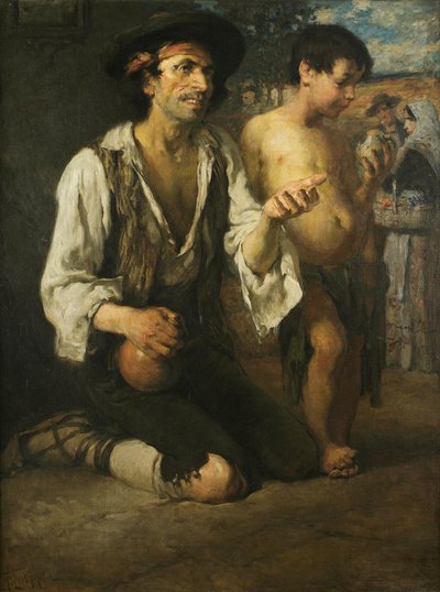 西班牙乞讨者，1896年 作者 Francis Luis Mora