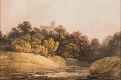 风景，约 1840 年（纸面水彩画） 作者 弗朗西斯·尼科尔森
