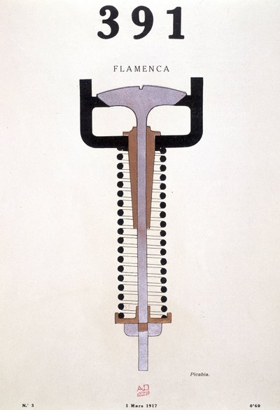 皮卡比亚（1879-1953）的《391》封面，1917 年 3 月 1 日第 3 期（石版画） 作者 弗朗西斯·毕卡比亚