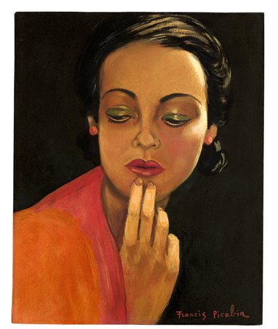 无题（女人的脸），约 1941-43 年（木板油画） 作者 弗朗西斯·毕卡比亚