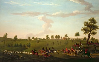 狩猎场面。完整的哭声，约1755-60（布面油画 作者 弗朗西斯·萨托里乌斯（Francis Sartorius）