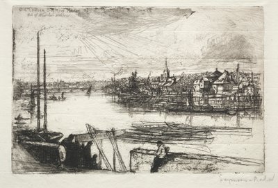 巴特西河（Battersea Reach），1843年。 作者 弗朗西斯·西摩·哈登（Francis Seymour Haden）