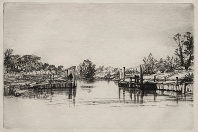 Egham Lock。 作者 弗朗西斯·西摩·哈登（Francis Seymour Haden）