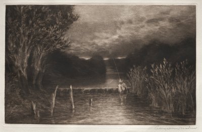 1897年，河鳟钓鱼。 作者 弗朗西斯·西摩·哈登（Francis Seymour Haden）