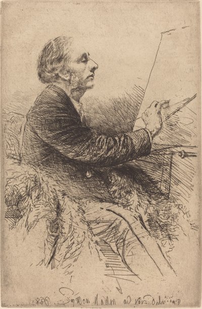 画架前的自画像 作者 弗朗西斯·西摩·哈登（Francis Seymour Haden）