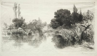 谢尔磨坊池塘（大盘子） 作者 弗朗西斯·西摩·哈登（Francis Seymour Haden）