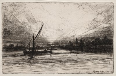 泰晤士河上的日落 作者 弗朗西斯·西摩·哈登（Francis Seymour Haden）