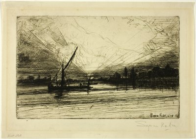 泰晤士河上的日落 作者 弗朗西斯·西摩·哈登（Francis Seymour Haden）