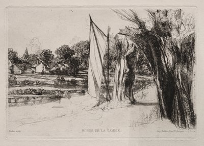 泰晤士河迪顿-扬帆起航，1864年。 作者 弗朗西斯·西摩·哈登（Francis Seymour Haden）